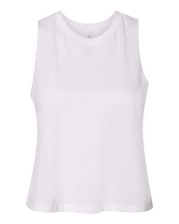 Photo of Women's Racerback Cropped Tank - BELLA + CANVAS - Solid White Blend - view 3