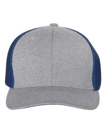 Photo of Mélange Trucker Cap - Flexfit - Heather Grey/ Royal - view 2