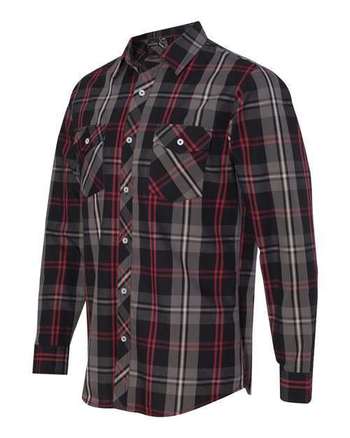 Photo of Long Sleeve Plaid Shirt - Burnside - Red/ Black - view 2