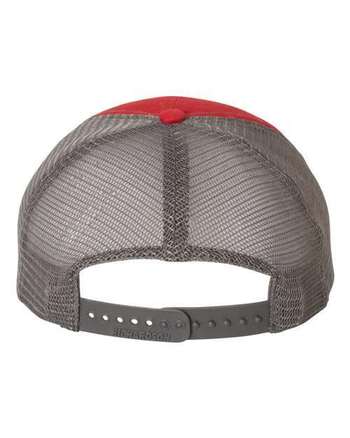 Photo of Garment-Washed Trucker Cap - Richardson - Red/ Charcoal - view 1