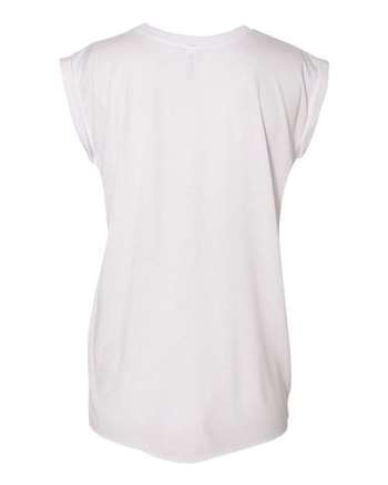Photo de T-shirt fluide pour femmes avec manchettes roulées - BELLA + CANVAS - White - vue 1
