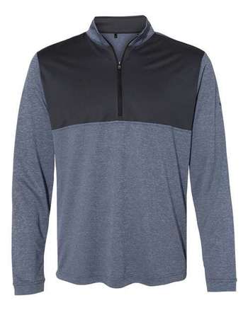 Photo of Lightweight Quarter-Zip Pullover - Adidas - Collegiate Navy Heather/ Carbon - view 3