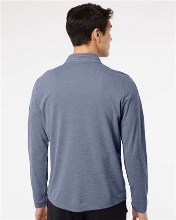 Photo of Lightweight Quarter-Zip Pullover - Adidas - Collegiate Navy Heather/ Carbon - view 4