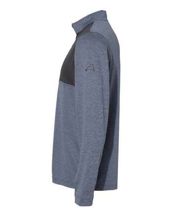 Photo de Pullover léger à col zippé quart de longueur - Adidas - Collegiate Navy Heather/ Carbon - vue 1