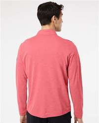 Photo de Pullover léger à col zippé quart de longueur - Adidas - Power Red Heather/ Carbon - vue 4