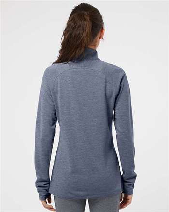 Photo de Pull à glissière quart zippé pour femme léger - Adidas - Collegiate Navy Heather/ Carbon - vue 4