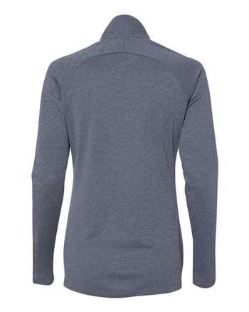 Photo de Pull à glissière quart zippé pour femme léger - Adidas - Collegiate Navy Heather/ Carbon - vue 2