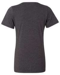 Photo de T-shirt décontracté pour femmes en CVC chiné avec col en V - BELLA + CANVAS - Dark Grey Heather - vue 2
