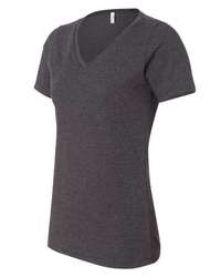 Photo de T-shirt décontracté pour femmes en CVC chiné avec col en V - BELLA + CANVAS - Dark Grey Heather - vue 1