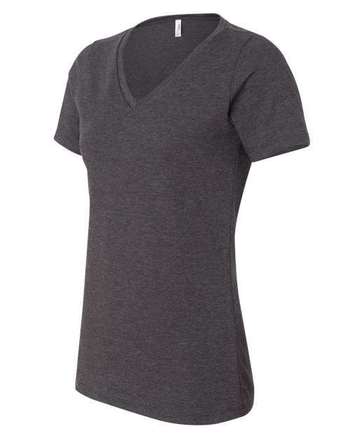 Photo de T-shirt décontracté pour femmes en CVC chiné avec col en V - BELLA + CANVAS - Dark Grey Heather - vue 1