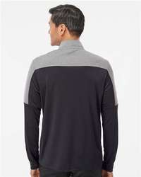 Photo de Pullover léger à quart de zip - Adidas - Black/ Grey Three Melange - vue 4
