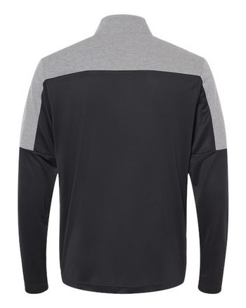 Photo de Pullover léger à quart de zip - Adidas - Black/ Grey Three Melange - vue 2