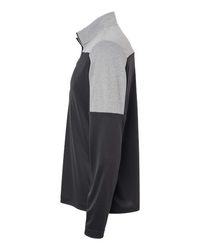 Photo de Pullover léger à quart de zip - Adidas - Black/ Grey Three Melange - vue 1