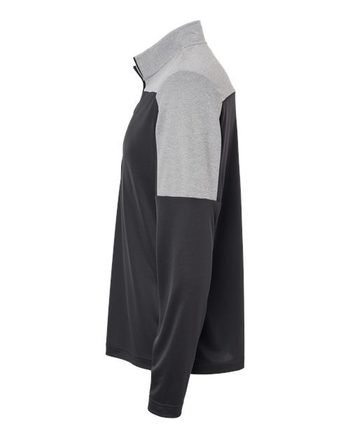 Photo de Pullover léger à quart de zip - Adidas - Black/ Grey Three Melange - vue 1