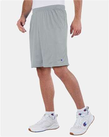 Photo of Polyester Mesh 9" Shorts with Pockets - Champion - Athletic Grey - view 5