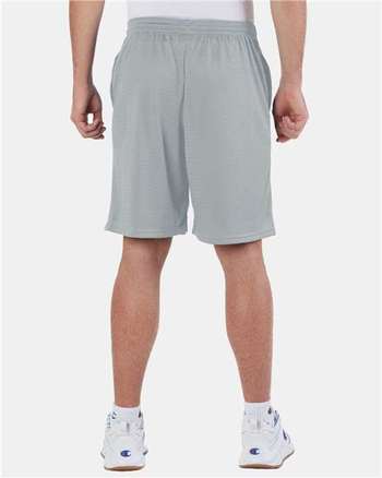 Photo of Polyester Mesh 9" Shorts with Pockets - Champion - Athletic Grey - view 4