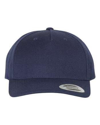 Photo of Premium Five-Panel Curved Visor Snapback Cap - YP Classics - Navy - view 3