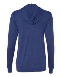 Photo of Triblend Lightweight Full-Zip Hooded Long Sleeve Tee - BELLA + CANVAS - Navy Triblend - view 1