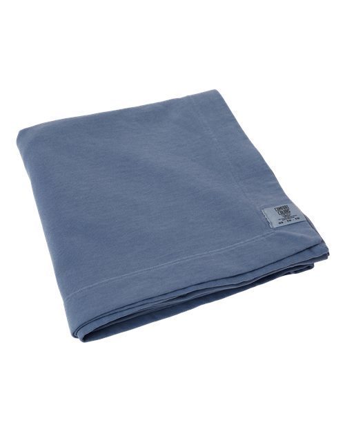 Photo of Garment-Dyed Fleece Dorm Blanket - Comfort Colors - Blue Jean - view 3