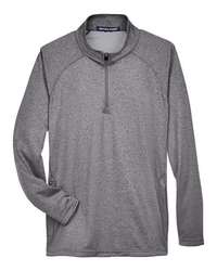 Photo of Stretch Tech-Shell® Compass Quarter-Zip Pullover - Devon & Jones - Dark Grey Heather - view 2