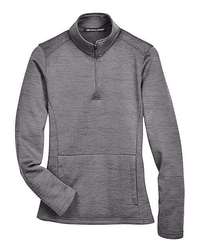 Photo of Women's Newbury Mélange Fleece Quarter-Zip Pullover - Devon & Jones - Dark Grey Heather - view 2