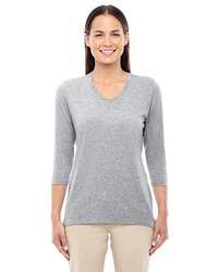 Photo of Women's Perfect Fit™ Bracelet-Length V-Neck Top - Devon & Jones - GREY HEATHER - view 3