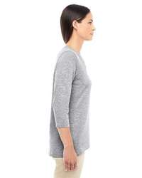 Photo of Women's Perfect Fit™ Bracelet-Length V-Neck Top - Devon & Jones - GREY HEATHER - view 2