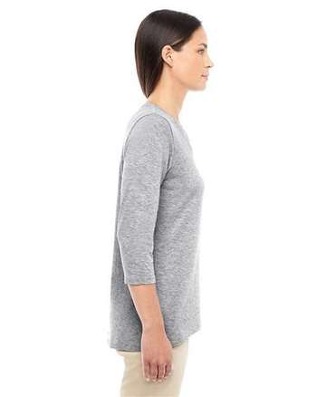 Photo of Women's Perfect Fit™ Bracelet-Length V-Neck Top - Devon & Jones - GREY HEATHER - view 2