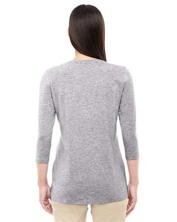 Photo of Women's Perfect Fit™ Bracelet-Length V-Neck Top - Devon & Jones - GREY HEATHER - view 1