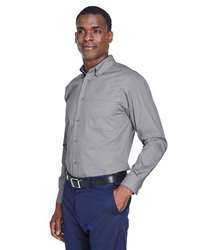 Photo of Easy Blend™ Long Sleeve Twill Shirt - Harriton - Dark Grey - view 4