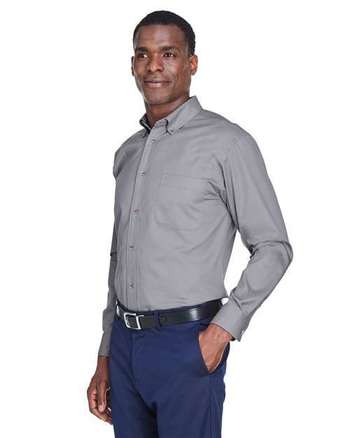 Photo of Easy Blend™ Long Sleeve Twill Shirt - Harriton - Dark Grey - view 4