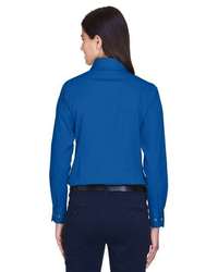 Photo of Women's Easy Blend™ Long Sleeve Twill Dress Shirt with Stain-Release - Harriton - French Blue - view 3