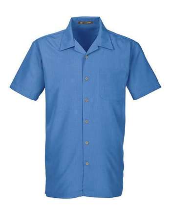 Photo of Barbados Textured Camp Shirt - Harriton - POOL BLUE - view 2