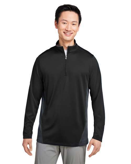Photo of Flash Snag Protection Plus IL Colorblock Quarter-Zip Pullover - Harriton - Black/ Dark Charcoal - view 6