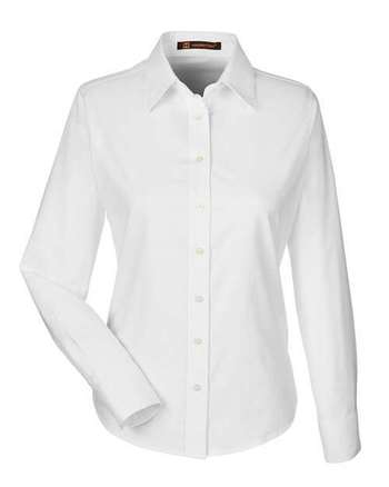 Photo of Women's Long Sleeve Oxford Dress Shirt - Harriton - White - view 2