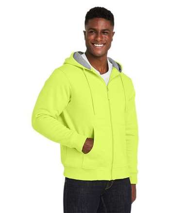 Photo of Tall ClimaBloc™ Lined Heavyweight Hooded Sweatshirt - Harriton - Safety Yellow - view 5
