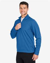 Photo of Express Tech Performance Pique Quarter-Zip Pullover - North End - Light Nautical Blue - view 2