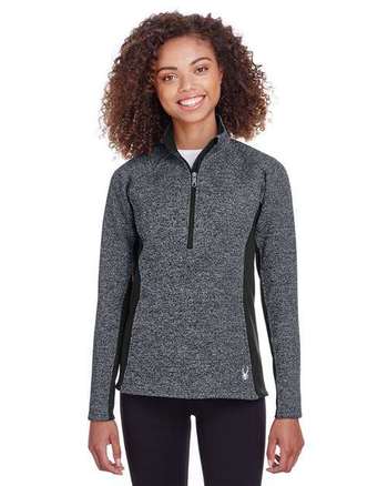 Photo of Women's Constant Half-Zip Sweater - Spyder - Black Heather/ Black - view 5