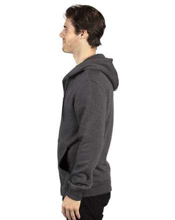 Photo of Fleece Full-Zip Hooded Sweatshirt - Threadfast Apparel - Charcoal Heather - view 1