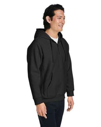 Photo of Zone HydroSport™  Heavyweight Quarter-Zip Pullover Hooded Sweatshirt - Team 365 - Black - view 5
