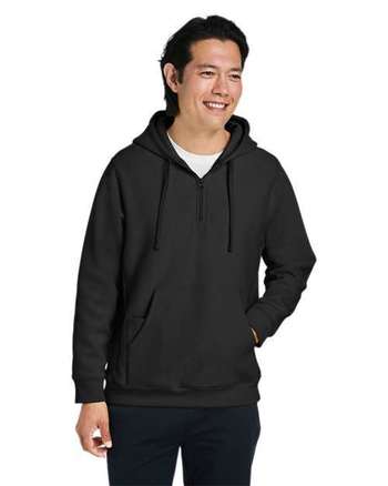 Photo of Zone HydroSport™  Heavyweight Quarter-Zip Pullover Hooded Sweatshirt - Team 365 - Black - view 6