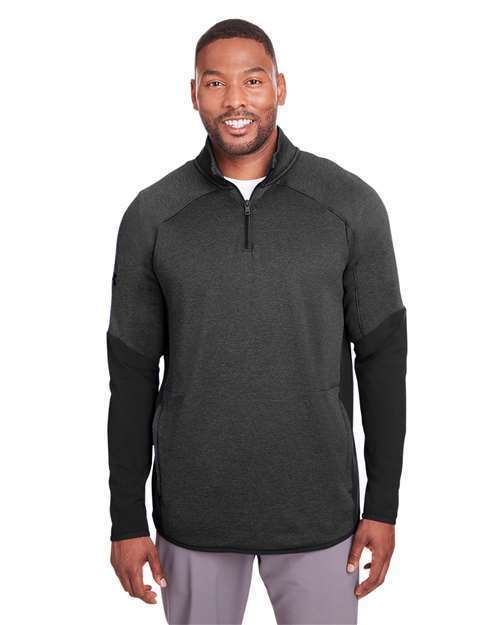 Photo of Qualifier Hybrid Quarter-Zip Pullover - Under Armour - Black - view 1