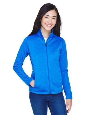 Photo of Women's Newbury Colorblock Mélange Fleece Full-Zip Jacket - Devon & Jones - French Blue/ French Blue Heather - view 5
