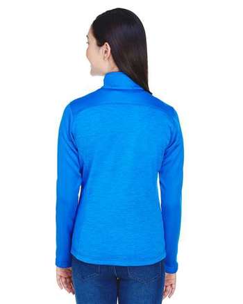 Photo of Women's Newbury Colorblock Mélange Fleece Full-Zip Jacket - Devon & Jones - French Blue/ French Blue Heather - view 3