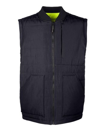 Photo of Unisex Dockside Interactive Reversible Freezer Vest - Harriton - Black/ Safety Yellow - view 1
