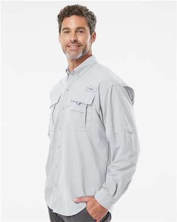 Photo of Men's PFG Bahama™ II Long Sleeve Shirt - Columbia - Cool Grey - view 5