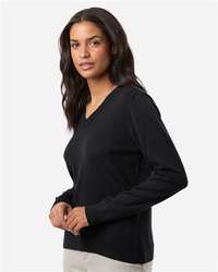 Photo de Women's New Classics V-Neck Sweater - Devon & Jones - Noir - vue 5
