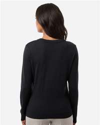 Photo de Women's New Classics V-Neck Sweater - Devon & Jones - Noir - vue 4