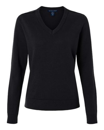 Photo de Women's New Classics V-Neck Sweater - Devon & Jones - Noir - vue 3