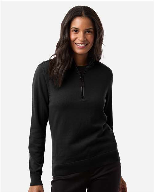 Photo of Women's New Classics Quarter-Zip Sweater - Devon & Jones - Black - view 6